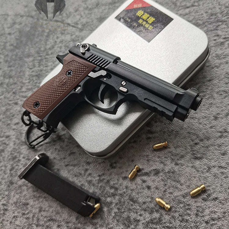 Mini Beretta M92 Shell Ejection Toy Gun Keychain