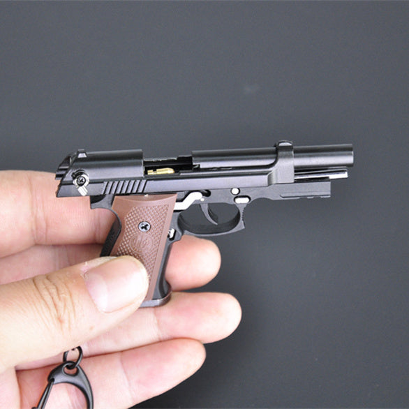 Mini Beretta M92 Shell Ejection Toy Gun Keychain