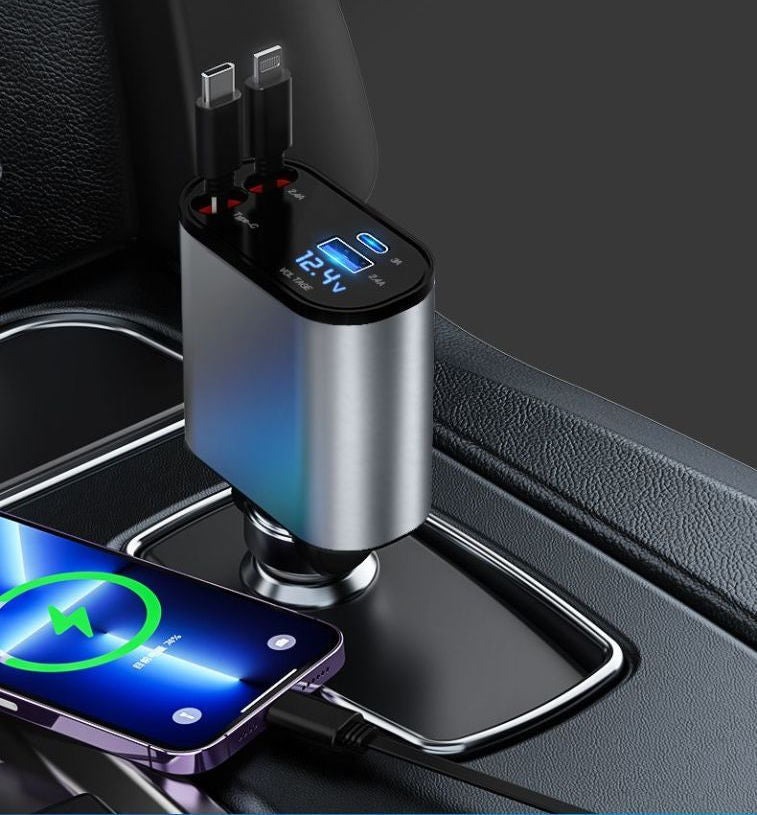 Retractable 4 in 1 Fast Car Charger