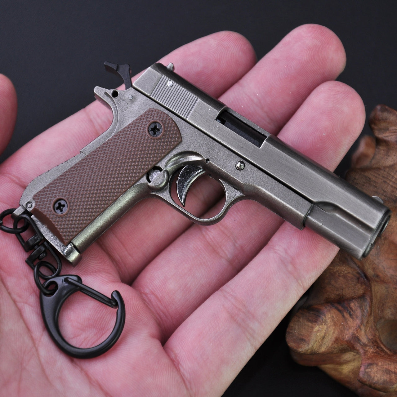 Mini Colt M1911 Shell Ejection Toy Gun Keychain