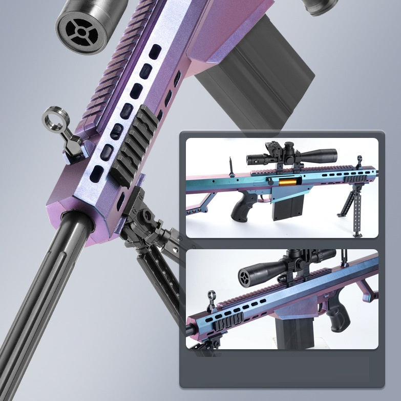 Kids AMW/98K/Barrett Gun Sniper Rifle Soft Bullet Gun Shell Ejecting  Blaster Toy