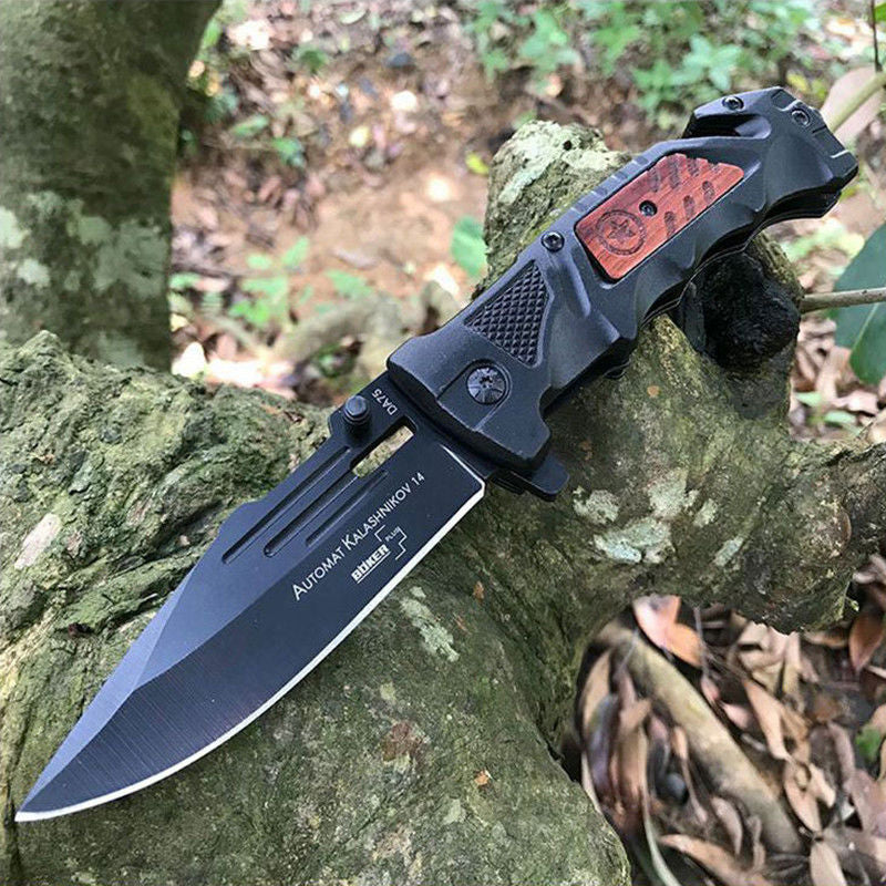 Black Cord Folding Knife