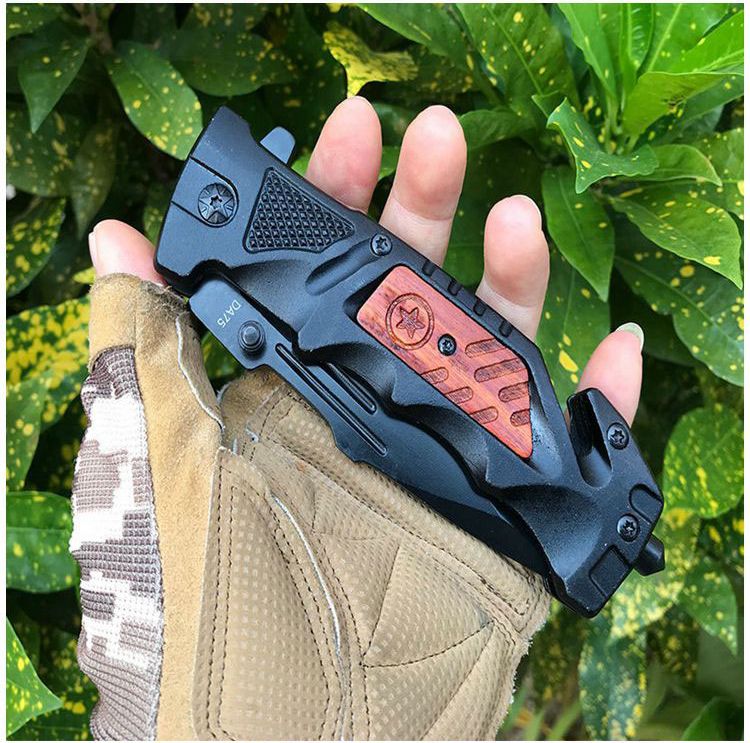 Black Cord Folding Knife