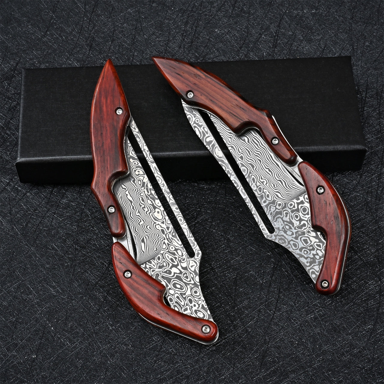 Damascus Mechanical folding knife