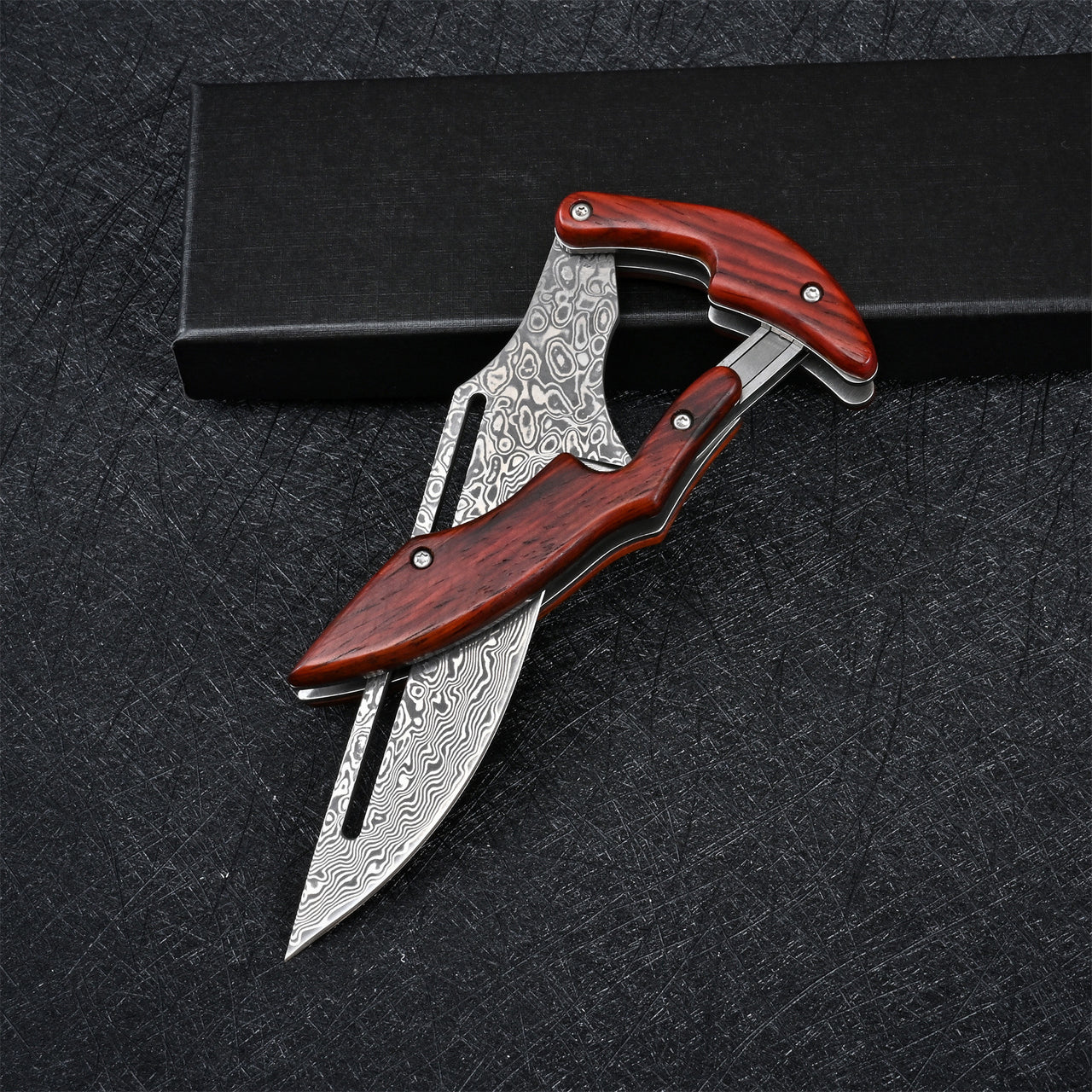 Damascus Mechanical folding knife