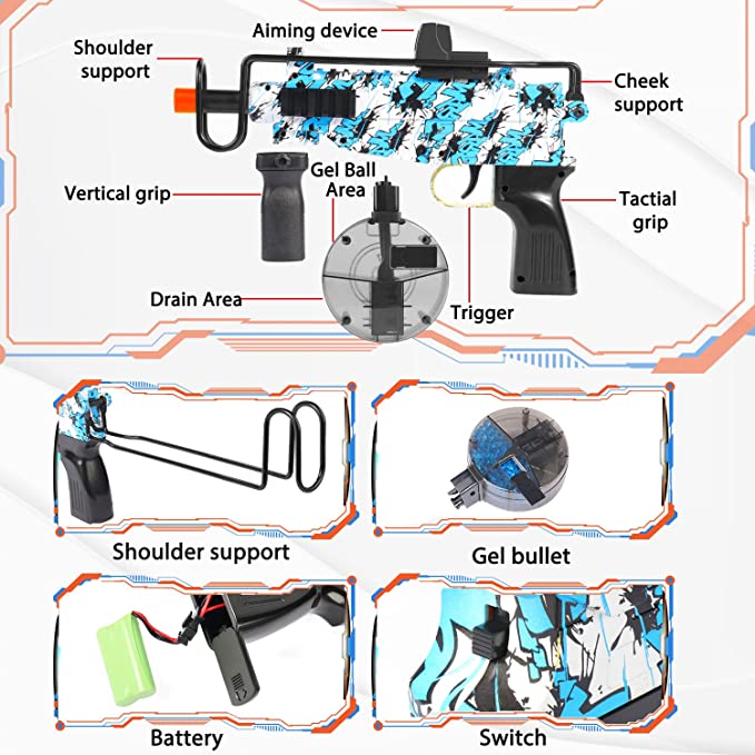Mac 10 Electric Gel Blaster with Drum