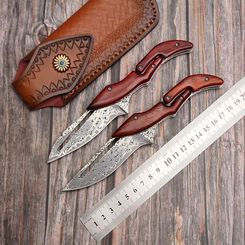 Damascus Mechanical folding knife