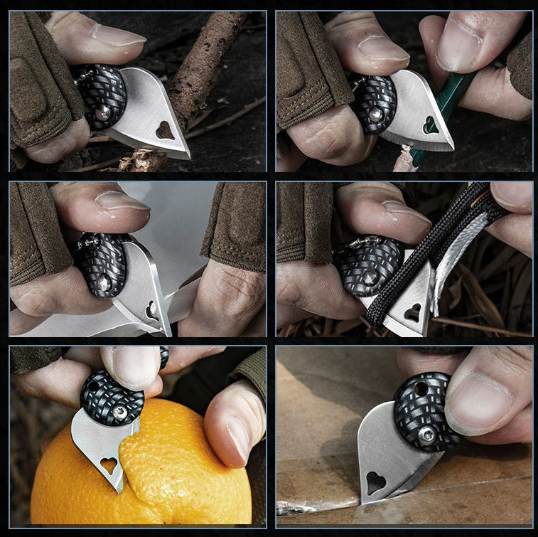 Folding Heart-Shaped Keychain Knife